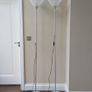 Matt Grey Floor Lamps with White Shades Image 3