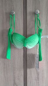 Green push up bikini with rhinestones