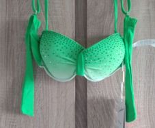 Green push up bikini with rhinestones