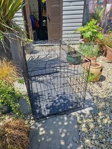 Large dog crate metal frame foldable