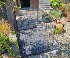 Large dog crate metal frame foldable