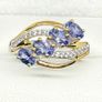 Tanzanite & White Zircon 4-Stone Ring Image 2