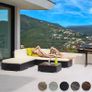 Aluminium Polyrattan Lounge Set with Glass Table, Sofa Table Set, for Garden, Balcony and Patio, Includes Cushions Image 2
