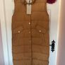 gilet Bnwt long tan gilet sleeveless coat size small freequent brand Image 2