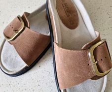 ladies leather Slider Sandals