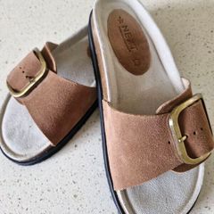 ladies leather Slider Sandals