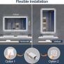 Bluetooth Bathroom Mirror with Lighting, 120 x 70 cm, LED Bathroom Mirror with Image 2