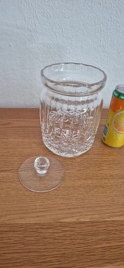 cut glass covered biscuit barrel