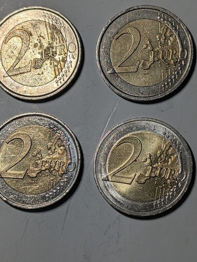 4 x 2 Euro Collectable coins