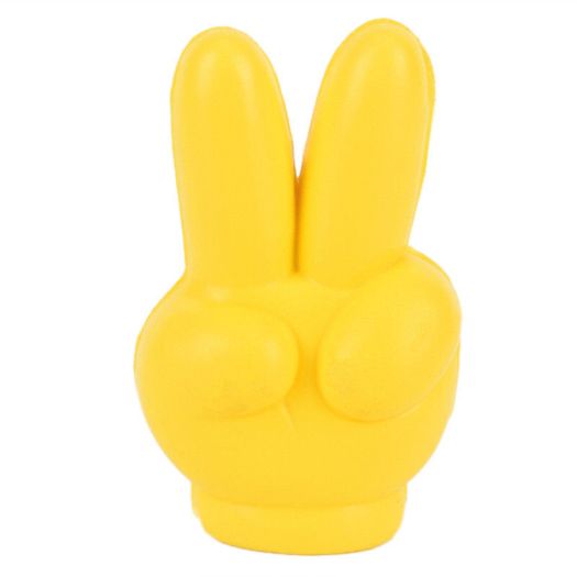 Cute Victory Finger Car Antenna Topper Eva Decorative Car Topper Balls Yel
