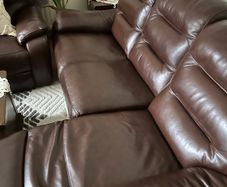 3 seaters recliner leather sofas
