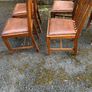 Arts and Crafts Style Solid Wooden Chairs x6 Image 2