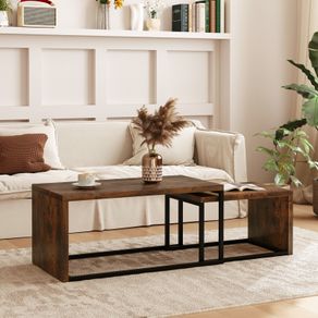 2 piece Coffee Table Side Table MDF