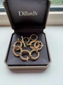 Chunky Gold Statement Bracelet with Toggle Clasp + Gift Box