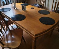 solid wood dining table and chairs