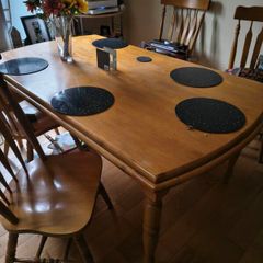 solid wood dining table and chairs
