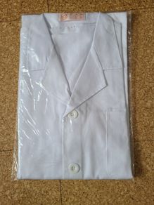 White Cotton Porters Top in short sleeves in Large