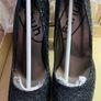 Black Glitter High Heels Image 2