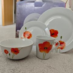 BRAND NEW - x16 Piece Porcelain Dinner Set - Price & Kensington