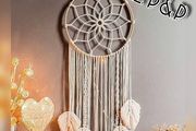 NEW SALE | Macrame Dream Catcher Large Dream Catchers for Bedroom Boho Wall Hanging Decor with 5 Woven Leaves Tassels Home Decoration Ornament