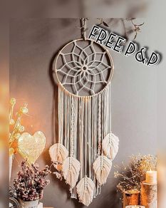 NEW SALE | Macrame Dream Catcher Large Dream Catchers for Bedroom Boho Wall Hanging Decor with 5 Woven Leaves Tassels Home Decoration Ornament