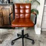 Faux leather light brown swivel chair Image 2