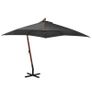 Hanging Parasol with Pole Anthracite 3x3 m Solid Fir Wood Image 5