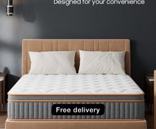 Double Mattresses 10.6Inch Hybrid Mattress Double Bed, Memory Foam Pocket Spring Mattresses Medium Firm