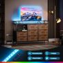 Chest of Drawers with Drawers, Drawer Cabinet with LED Light Strips with 10 Adjustable Colours and 2 USB and 2 AC Image 3