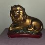 Victorian pair of painted plaster Lions Image 6