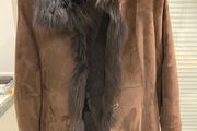 Andrew Mark Shearling Luxurious Lamb Suede Coat