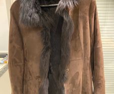 Andrew Mark Shearling Lamb Suede Coat