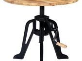 Side Table 60x(46-63) cm Solid Mango Wood and Cast Iron