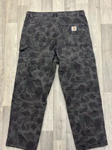 Carhartt Duck Single Knee Camo Canvas Carpenter Pants Trousers Mens XL W38 L30