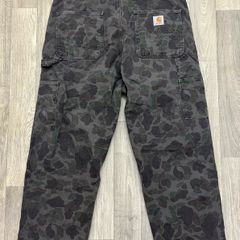 Carhartt Duck Single Knee Camo Canvas Carpenter Pants Trousers Mens XL W38 L30