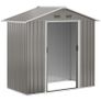 Outdoor Garden Shed Storage, Backyard Steel Utility Tool Shed, Lawn Garage Building Organizer w/Sliding Door, Gable Roof, 1.94x1.1x1.84m, 4 Vents-Gray Image 8