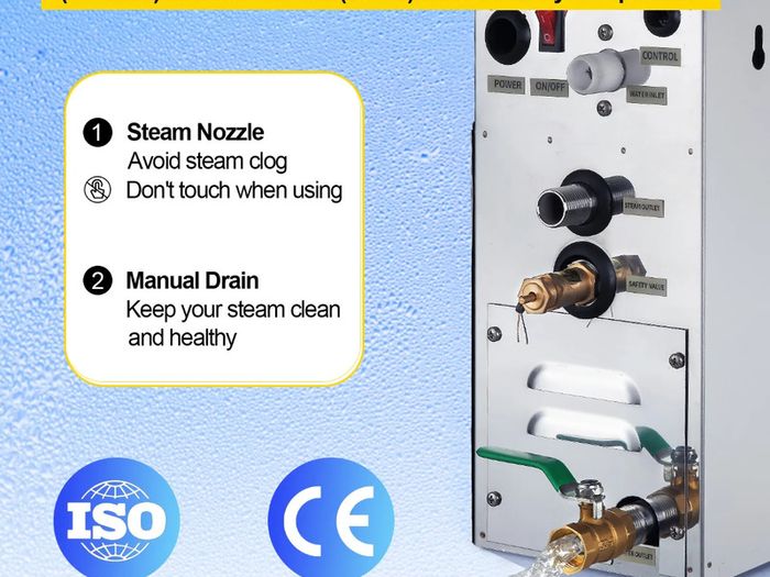 6KW Sauna Bath Steamer with LED Digital Display Steam Bath Generator 6KW Steam Room Generator for Home SPA Steam Generator with Time Control