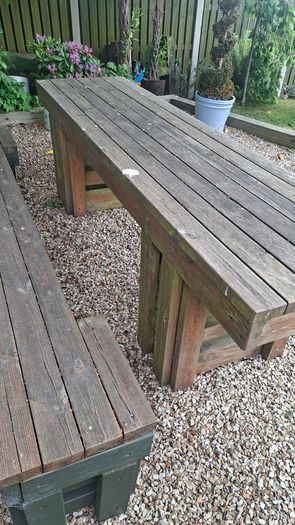 Garden table and bench