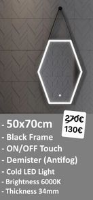 LED Bathroom Mirror Fog Free Fogless Demister