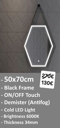 LED Bathroom Mirror Fog Free Fogless Demister
