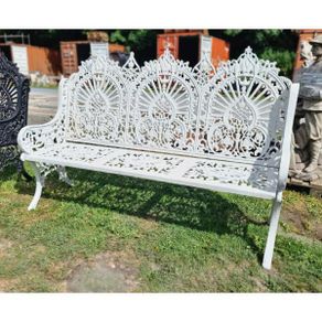 Bench Cast Iron Crown Large White CH R 714 W
