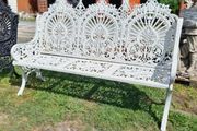 Bench Cast Iron Crown Large White CH R 714 W