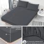 Bedding Set with Fitted Sheet - Double Duvet Cover with Pillowcases and 40cm Deep Pocket Bed Sheet Dark Grey 4 Pieces Bedding Set MULTIPLE SIZES AVAILABLE (FREE POSTAGE) Image 5