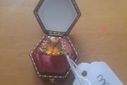 9 Carat Gold Diamond and Citrine Ring