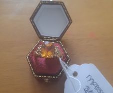 9 Carat Gold Diamond and Citrine Ring
