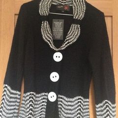Stylish Brand New with Tags Black & White Ladies Cardigan Size S/M