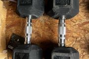 2x12.5kg hex rubber dumbbells