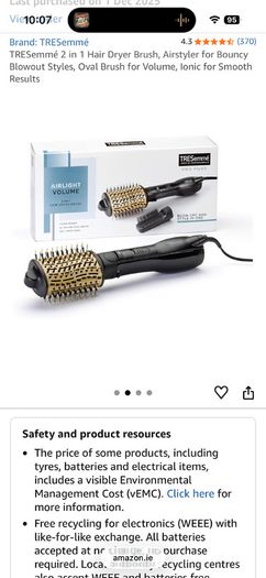 Tre Semme Airlight Volume 2 in 1 hair dryer brush