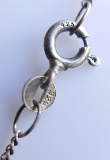 Victorian Sterling Silver 925 Triple Spinning Fob Pendant with  Chain (Onyx Agate Carnelian Spinning Fob) length 19" - 5g