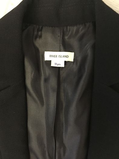 River Island Black Girls Long Waistcoat Age 11